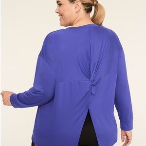 Livi Active Plus-Size Twist-Back Long Sleeve Top - Royal Blue